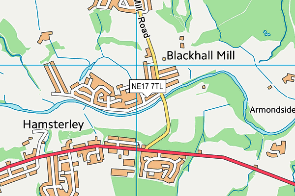 NE17 7TL map - OS VectorMap District (Ordnance Survey) NE17 7TL map - OS VectorMap District (Ordnance Survey)