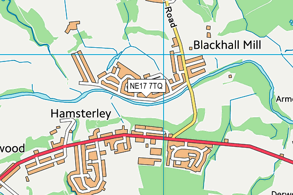 NE17 7TQ map - OS VectorMap District (Ordnance Survey) NE17 7TQ map - OS VectorMap District (Ordnance Survey)
