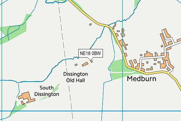 NE18 0BW map - OS VectorMap District (Ordnance Survey) NE18 0BW map - OS VectorMap District (Ordnance Survey)