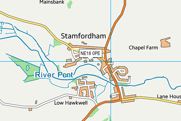 NE18 0PE map - OS VectorMap District (Ordnance Survey) NE18 0PE map - OS VectorMap District (Ordnance Survey)