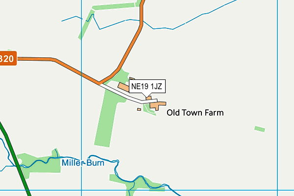 NE19 1JZ map - OS VectorMap District (Ordnance Survey) NE19 1JZ map - OS VectorMap District (Ordnance Survey)
