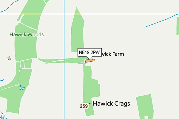 NE19 2PW map - OS VectorMap District (Ordnance Survey) NE19 2PW map - OS VectorMap District (Ordnance Survey)