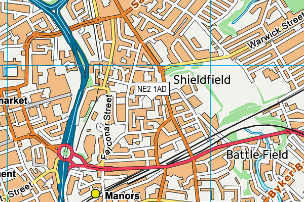 NE2 1AD map - OS VectorMap District (Ordnance Survey) NE2 1AD map - OS VectorMap District (Ordnance Survey)