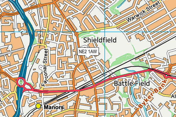 NE2 1AW map - OS VectorMap District (Ordnance Survey) NE2 1AW map - OS VectorMap District (Ordnance Survey)