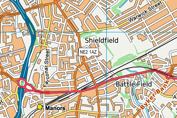 NE2 1AZ map - OS VectorMap District (Ordnance Survey)