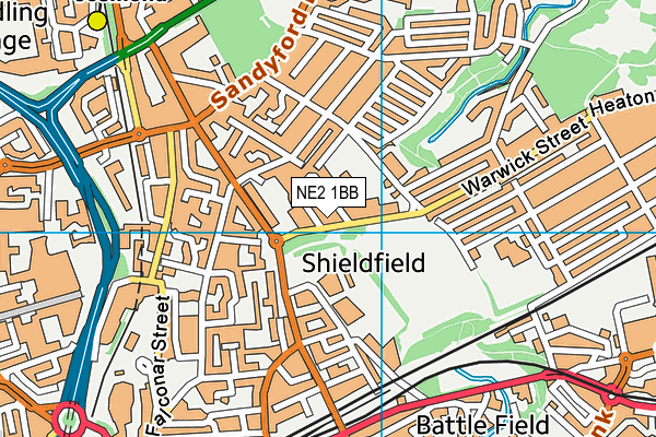 NE2 1BB map - OS VectorMap District (Ordnance Survey)