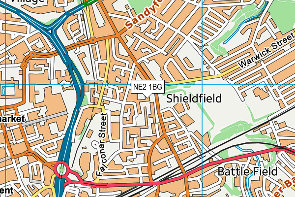 NE2 1BG map - OS VectorMap District (Ordnance Survey) NE2 1BG map - OS VectorMap District (Ordnance Survey)
