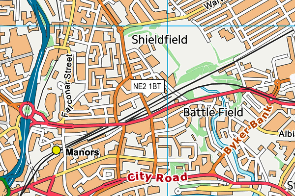 NE2 1BT map - OS VectorMap District (Ordnance Survey) NE2 1BT map - OS VectorMap District (Ordnance Survey)