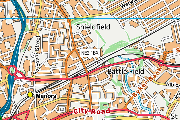 NE2 1BX map - OS VectorMap District (Ordnance Survey) NE2 1BX map - OS VectorMap District (Ordnance Survey)