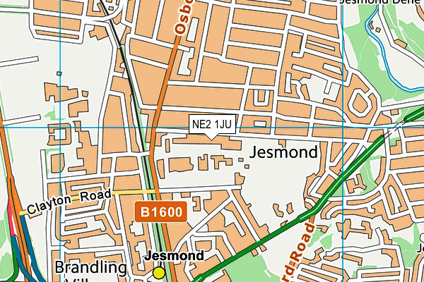 NE2 1JU map - OS VectorMap District (Ordnance Survey) NE2 1JU map - OS VectorMap District (Ordnance Survey)