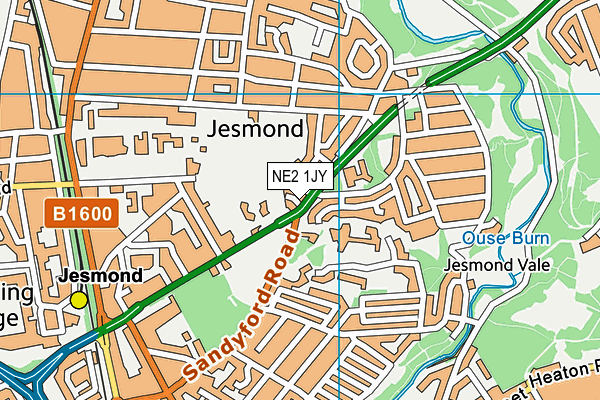 NE2 1JY map - OS VectorMap District (Ordnance Survey) NE2 1JY map - OS VectorMap District (Ordnance Survey)