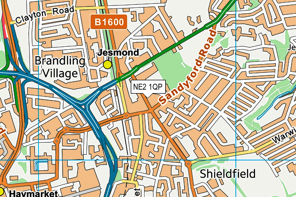 NE2 1QP map - OS VectorMap District (Ordnance Survey) NE2 1QP map - OS VectorMap District (Ordnance Survey)