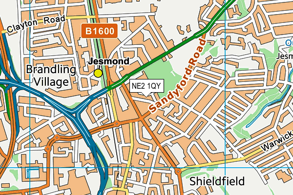 NE2 1QY map - OS VectorMap District (Ordnance Survey)