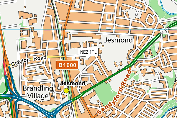 NE2 1TL map - OS VectorMap District (Ordnance Survey)