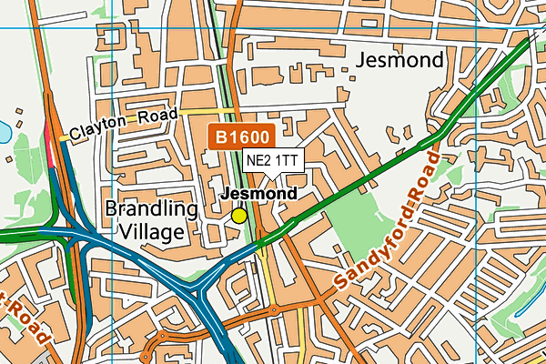 NE2 1TT map - OS VectorMap District (Ordnance Survey) NE2 1TT map - OS VectorMap District (Ordnance Survey)