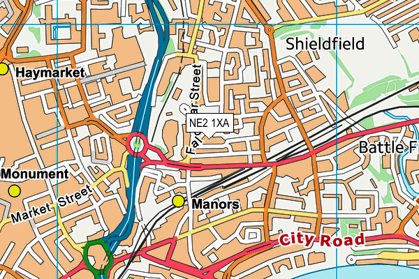 NE2 1XA map - OS VectorMap District (Ordnance Survey) NE2 1XA map - OS VectorMap District (Ordnance Survey)