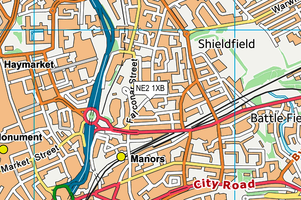 NE2 1XB map - OS VectorMap District (Ordnance Survey) NE2 1XB map - OS VectorMap District (Ordnance Survey)