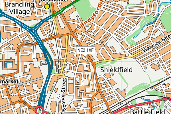 NE2 1XF map - OS VectorMap District (Ordnance Survey) NE2 1XF map - OS VectorMap District (Ordnance Survey)