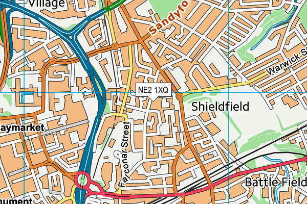 NE2 1XQ map - OS VectorMap District (Ordnance Survey) NE2 1XQ map - OS VectorMap District (Ordnance Survey)