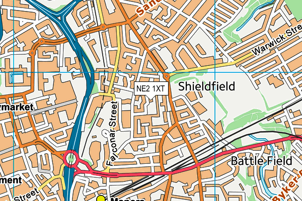 NE2 1XT map - OS VectorMap District (Ordnance Survey) NE2 1XT map - OS VectorMap District (Ordnance Survey)