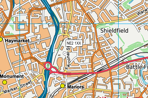 NE2 1XX map - OS VectorMap District (Ordnance Survey)