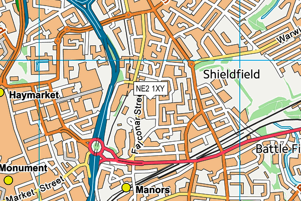 NE2 1XY map - OS VectorMap District (Ordnance Survey) NE2 1XY map - OS VectorMap District (Ordnance Survey)