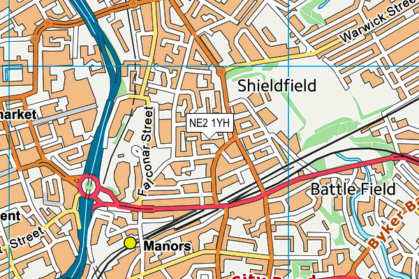 NE2 1YH map - OS VectorMap District (Ordnance Survey) NE2 1YH map - OS VectorMap District (Ordnance Survey)