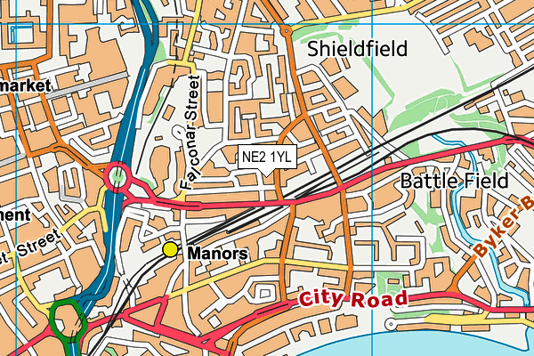 NE2 1YL map - OS VectorMap District (Ordnance Survey) NE2 1YL map - OS VectorMap District (Ordnance Survey)