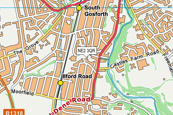 NE2 3QR map - OS VectorMap District (Ordnance Survey) NE2 3QR map - OS VectorMap District (Ordnance Survey)
