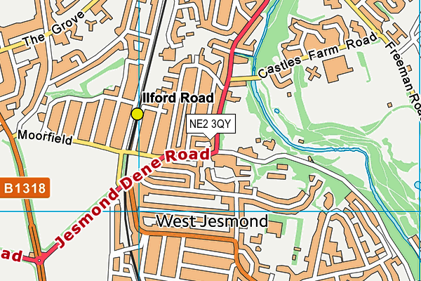 NE2 3QY map - OS VectorMap District (Ordnance Survey)