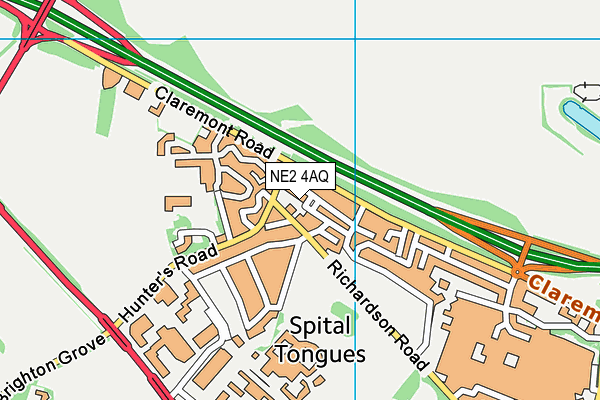 NE2 4AQ map - OS VectorMap District (Ordnance Survey) NE2 4AQ map - OS VectorMap District (Ordnance Survey)