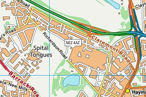 NE2 4AZ map - OS VectorMap District (Ordnance Survey) NE2 4AZ map - OS VectorMap District (Ordnance Survey)