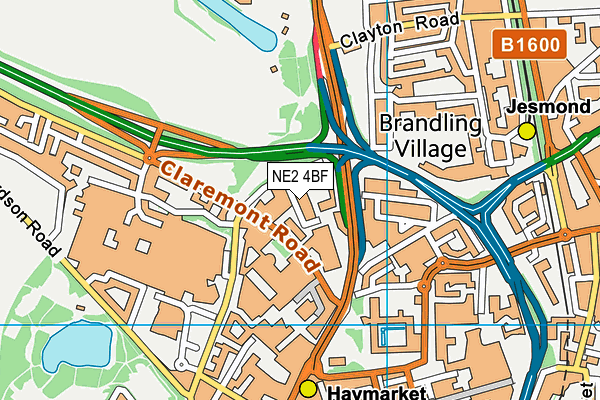 NE2 4BF map - OS VectorMap District (Ordnance Survey) NE2 4BF map - OS VectorMap District (Ordnance Survey)