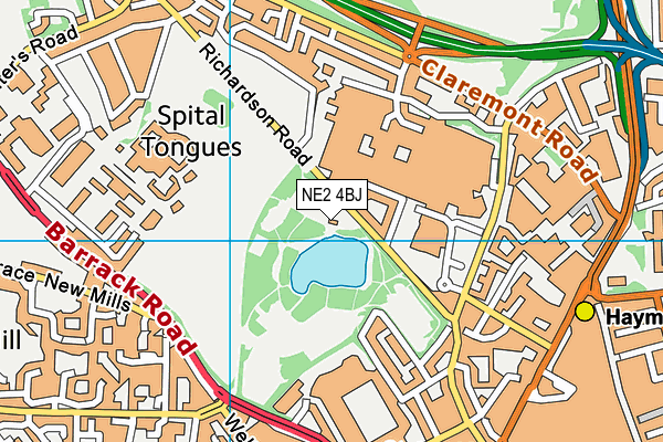 NE2 4BJ map - OS VectorMap District (Ordnance Survey) NE2 4BJ map - OS VectorMap District (Ordnance Survey)
