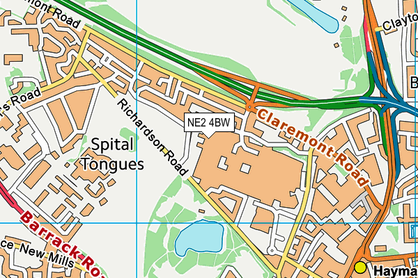 NE2 4BW map - OS VectorMap District (Ordnance Survey) NE2 4BW map - OS VectorMap District (Ordnance Survey)