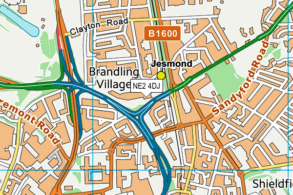 NE2 4DJ map - OS VectorMap District (Ordnance Survey)