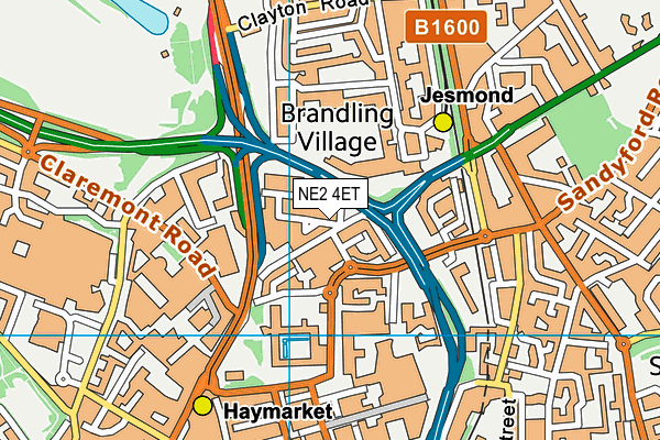 NE2 4ET map - OS VectorMap District (Ordnance Survey) NE2 4ET map - OS VectorMap District (Ordnance Survey)