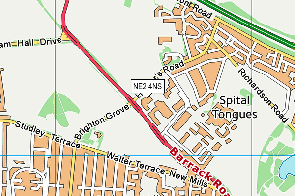 NE2 4NS map - OS VectorMap District (Ordnance Survey) NE2 4NS map - OS VectorMap District (Ordnance Survey)