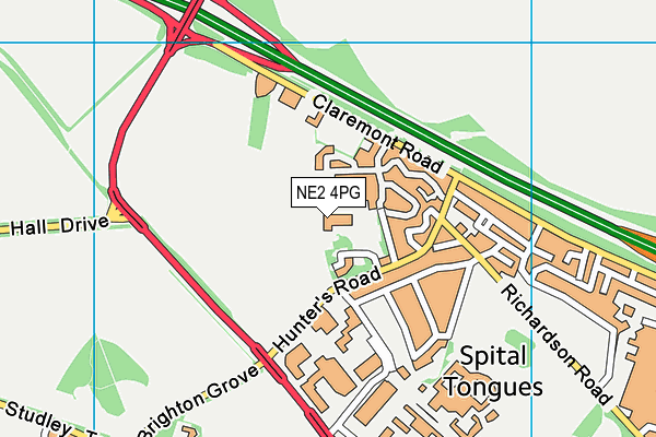 NE2 4PG map - OS VectorMap District (Ordnance Survey) NE2 4PG map - OS VectorMap District (Ordnance Survey)