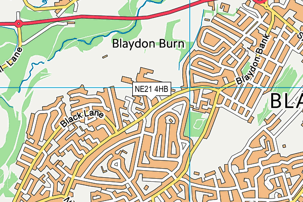 NE21 4HB map - OS VectorMap District (Ordnance Survey)