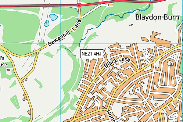 NE21 4HJ map - OS VectorMap District (Ordnance Survey)