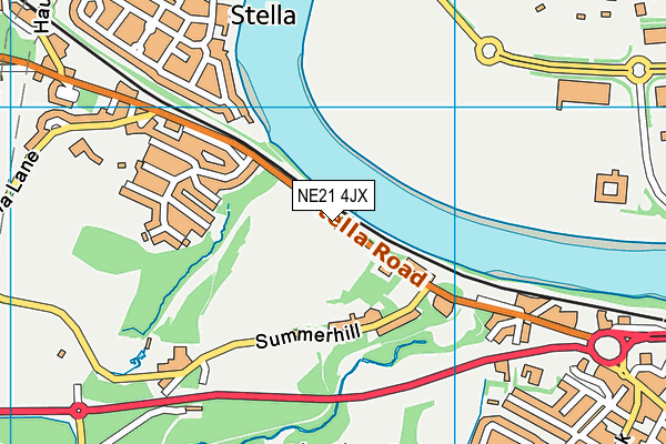NE21 4JX map - OS VectorMap District (Ordnance Survey)