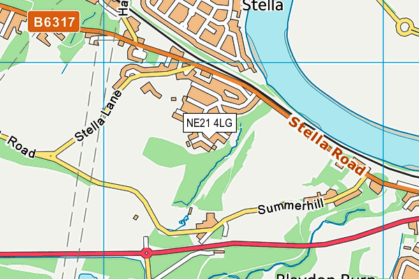NE21 4LG map - OS VectorMap District (Ordnance Survey)
