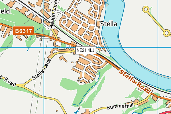 NE21 4LJ map - OS VectorMap District (Ordnance Survey)