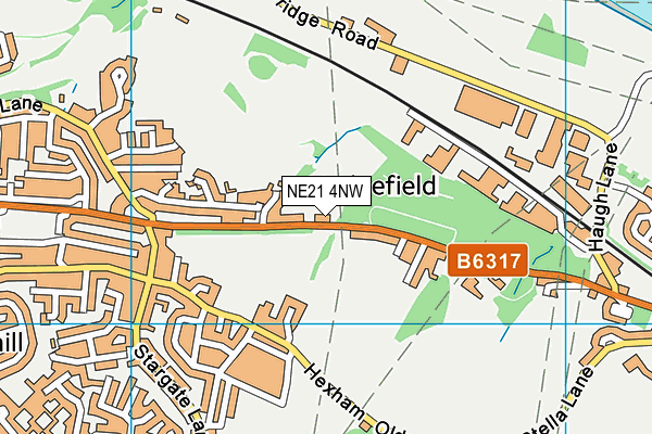 NE21 4NW map - OS VectorMap District (Ordnance Survey)