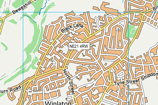 NE21 4RW map - OS VectorMap District (Ordnance Survey) NE21 4RW map - OS VectorMap District (Ordnance Survey)