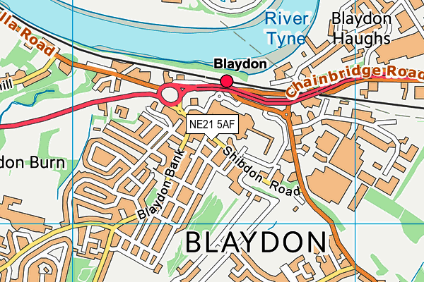 NE21 5AF map - OS VectorMap District (Ordnance Survey)