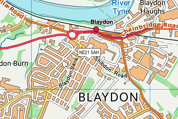 NE21 5AH map - OS VectorMap District (Ordnance Survey)