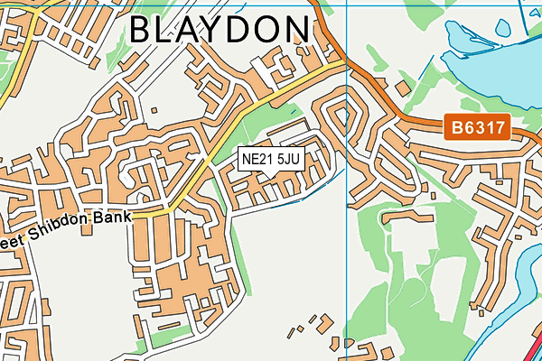 NE21 5JU map - OS VectorMap District (Ordnance Survey)