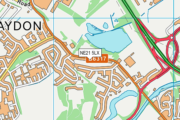 NE21 5LX map - OS VectorMap District (Ordnance Survey) NE21 5LX map - OS VectorMap District (Ordnance Survey)